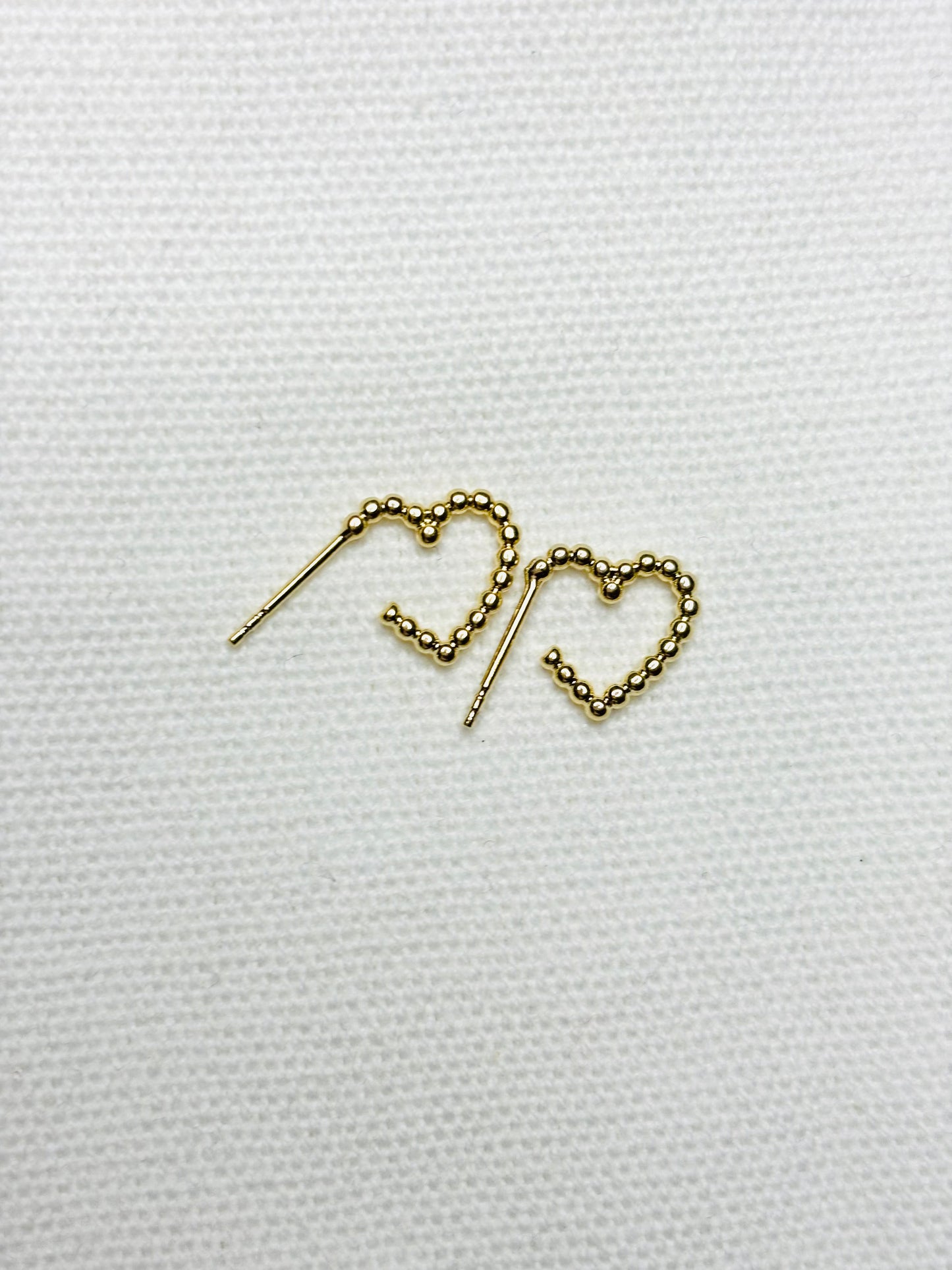 Heart Beaded Hoop Earrings