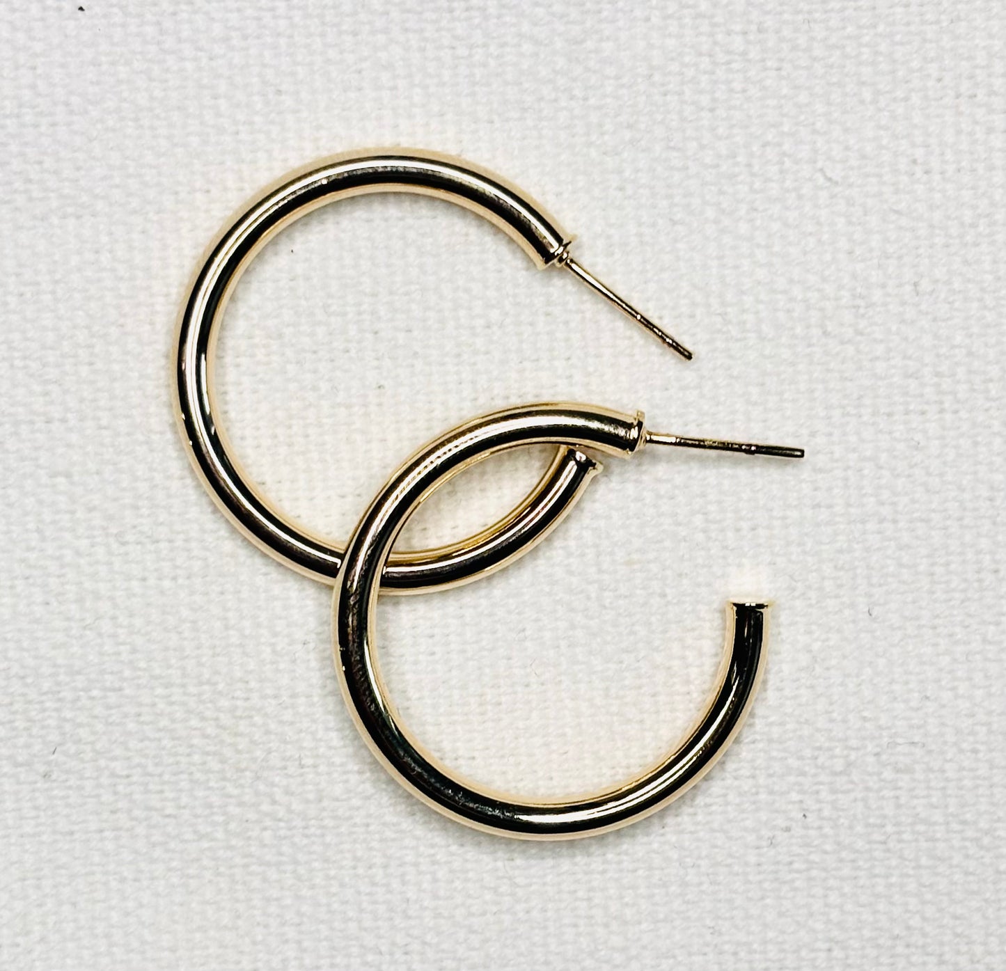 Large C Shape Gold Hoops